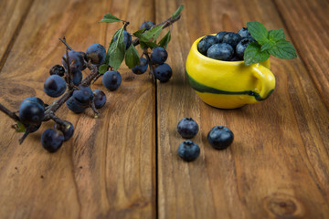 Blueberries on table