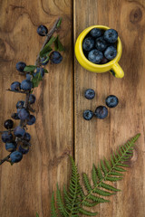 Blueberries on table