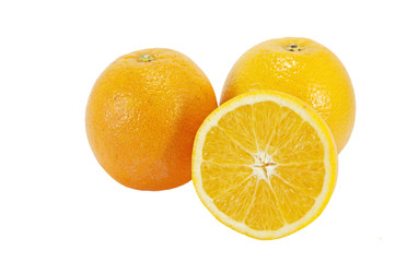 Orange fruit on white background