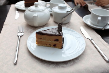 Piece of chocolate cake