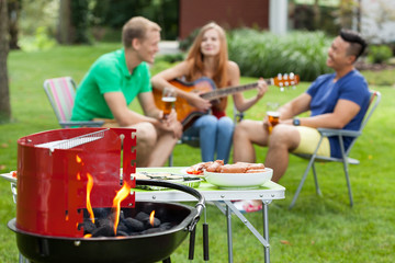 Girl playing the guitar