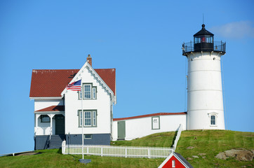 Cape Neddick Lighthouse, Old York Village, Maine, USA