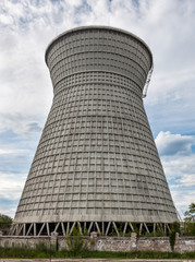 Cooling tower of the cogeneration plant in Kyiv, Ukraine