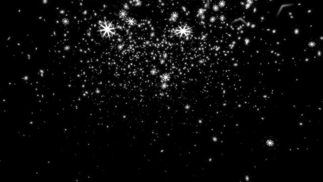 Stylistic Snowflakes with Black Background