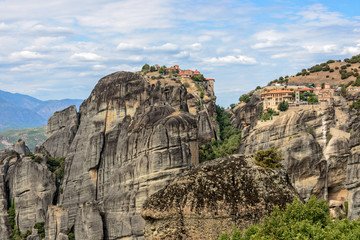 Fototapeta na wymiar Monasteries on top of Meteora rocks in Greece