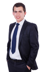 Handsome businessman isolated on the white