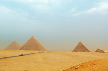 Fototapeta na wymiar The pyramids at Giza