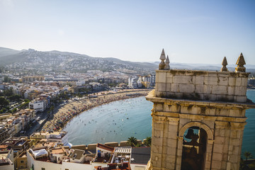 Obraz premium peñíscola village views from the castle of Papa Luna, Valencia