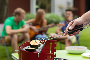 Fototapeta na wymiar Zucchini on a barbecue