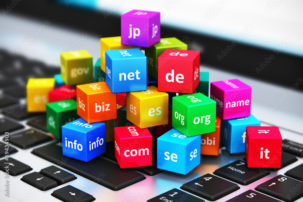 Poster Internet and domain names concept