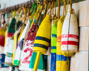 Bouys on a wall