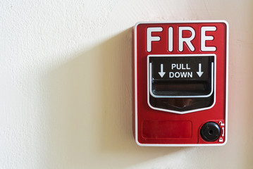 Fire alarm on white background .