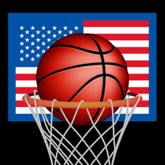Fototapeta na wymiar USA basket ball, vector
