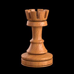 Rook chess. Clipping path included.