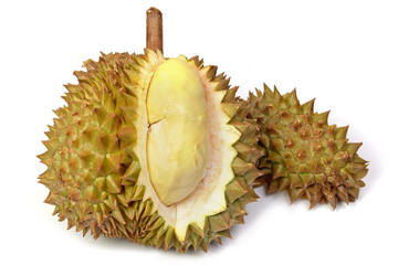 Durian fruit isolated on white backgrounds