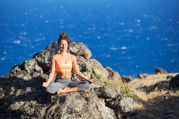 Fototapeta na wymiar Yoga Woman Meditation