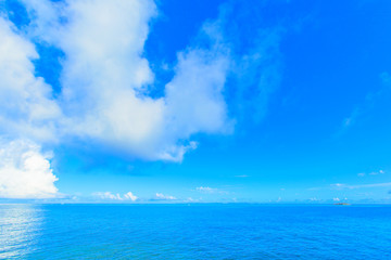 Clouds and blue ocean in Okinawa, Japan