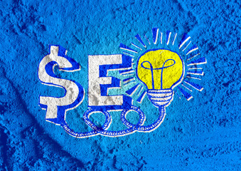 Seo Idea SEO Search Engine Optimization on Cement wall texture