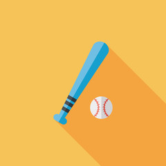 Baseball flat icon with long shadow,eps10