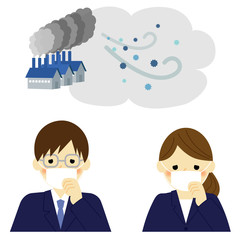 大気汚染 PM2.5 会社員 / vector eps10