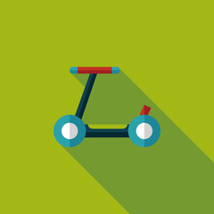 scooter flat icon with long shadow