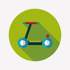 scooter flat icon with long shadow