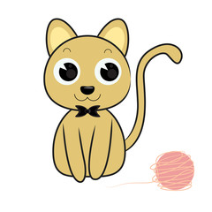 Obraz premium cat and toy cartoon vector illustration