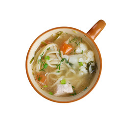 chicken noodle soup - broth.