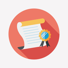 diploma flat icon with long shadow,eps10