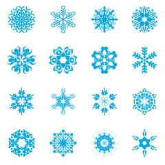 snowflake symbol vector set on white background