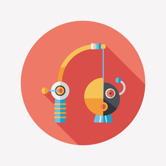 Fishing toy flat icon with long shadow,eps10