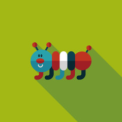 Caterpillar flat icon with long shadow,eps10