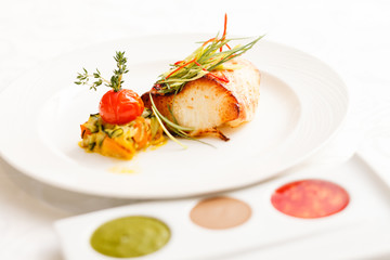 grilled fish with vegetables