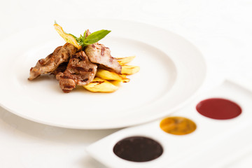 grilled beef with sauce