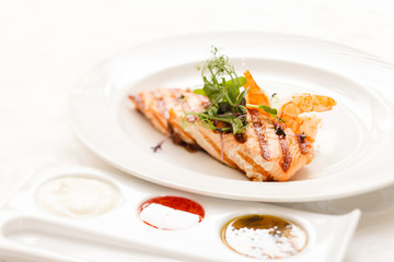 grilled salmon with sauce