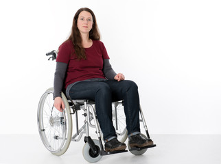 Naklejka na ściany i meble young woman in wheelchair
