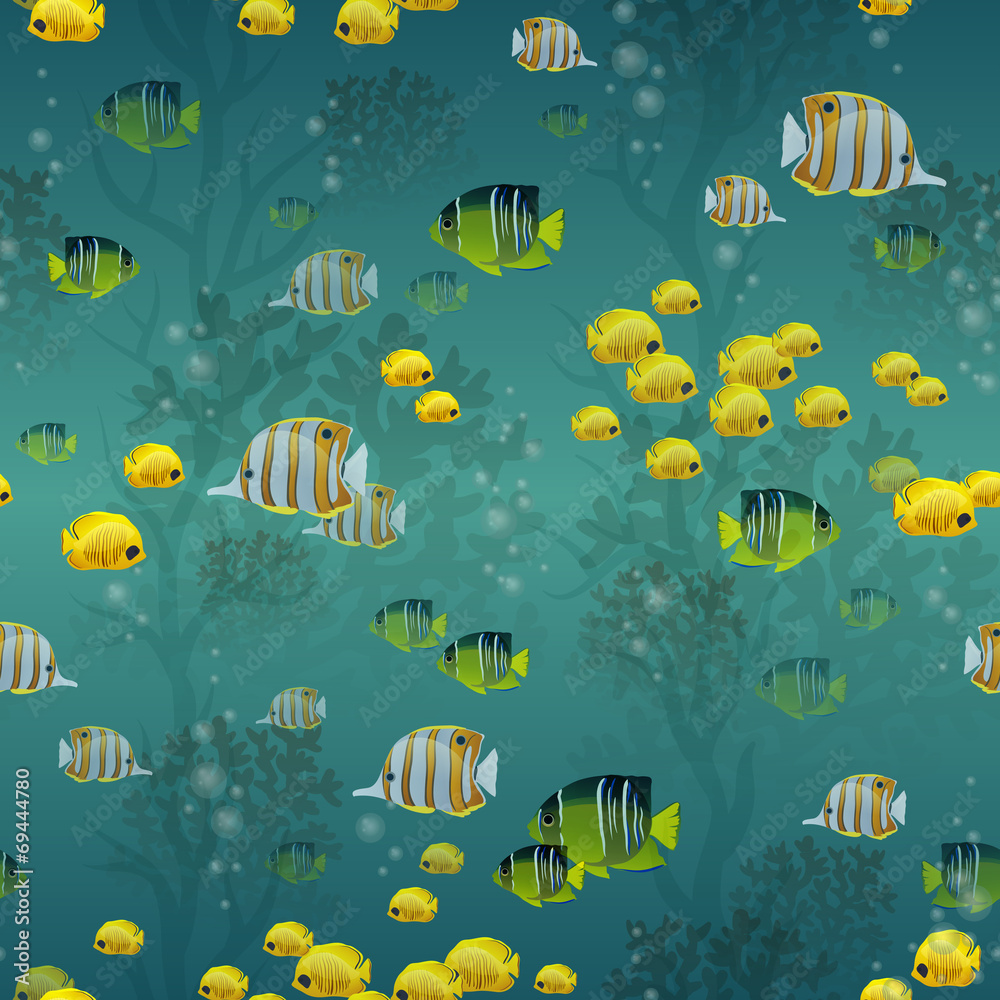 Canvas Prints Fish seamless pattern