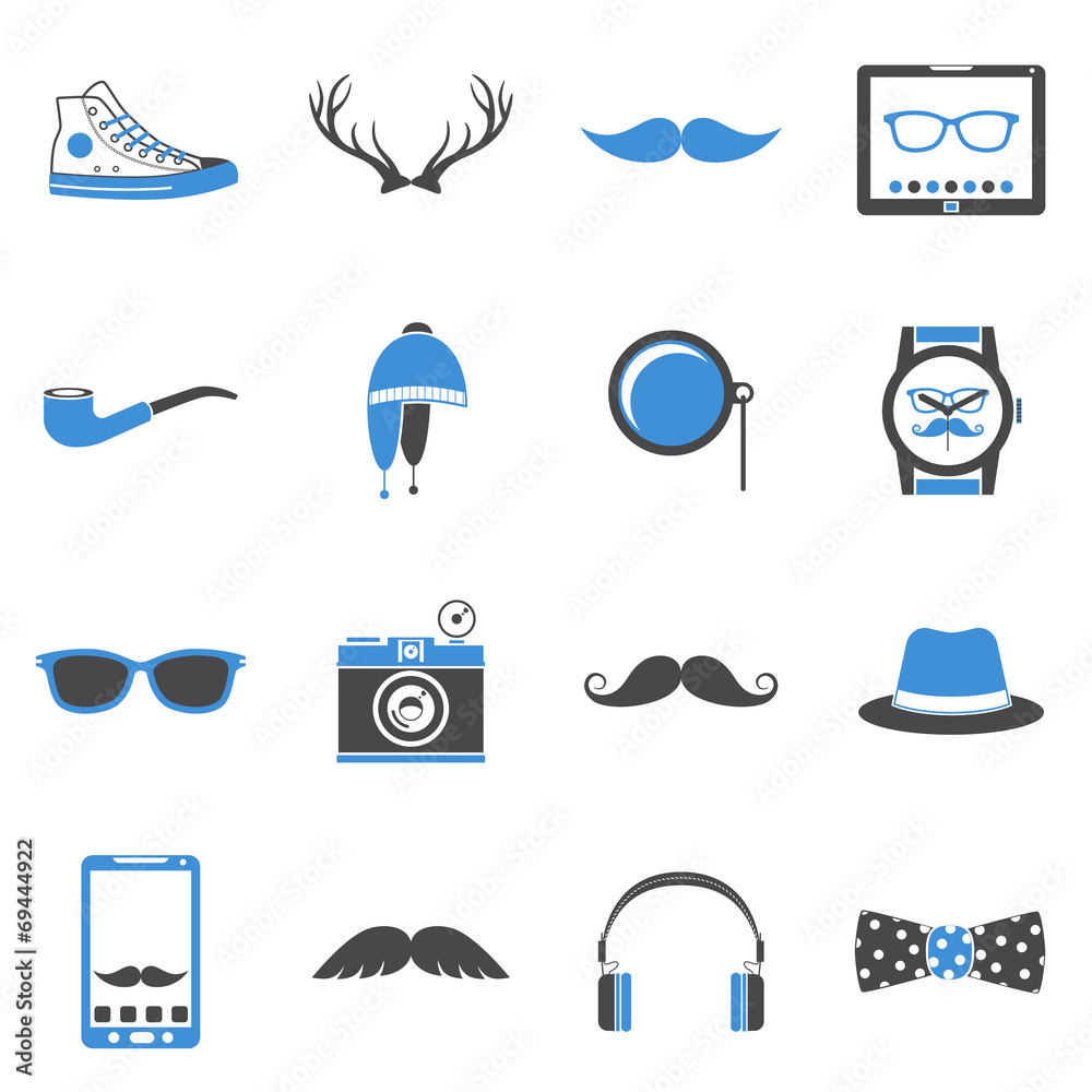 Sticker Hipster icons set