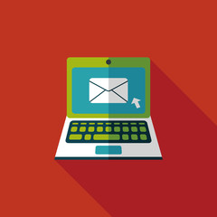 laptop flat icon with long shadow,eps10