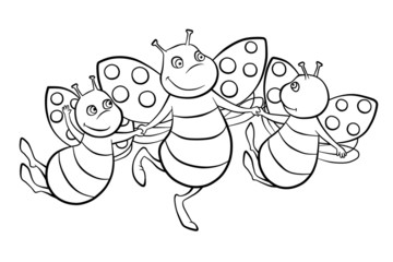 happy flying ladybug