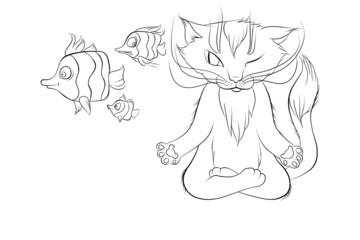 underwater cat doing yoga