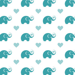 Seamless wallpaper elephant. Vector illustration