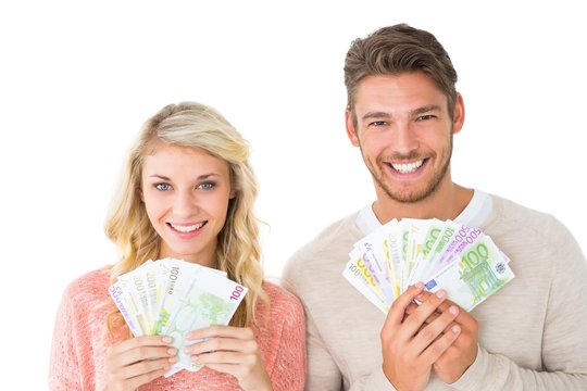 Attractive Couple Flashing Their Cash