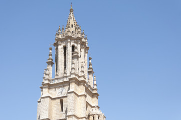 Fototapeta na wymiar Tower of a church in Gothic-Renaissance style