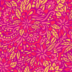 Flowering Garden. Seamless decorative pattern.