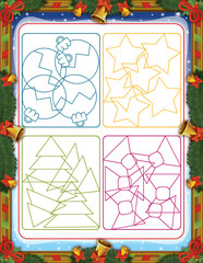 Christmas exercise - find and color shapes
