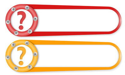 Obraz premium set of two buttons with screws and question mark