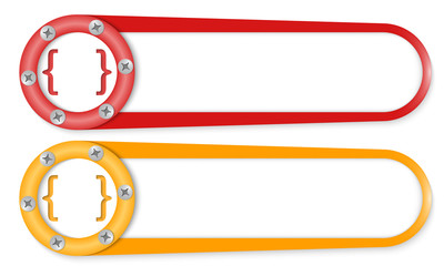 Obraz premium set of two buttons with screws and square brackets