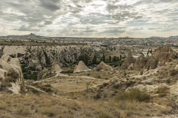 Morning Twilight in Fairy Chimneys of Goreme Valley Cappadocia