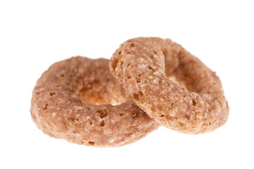 Two chocolate cereals ring isolated